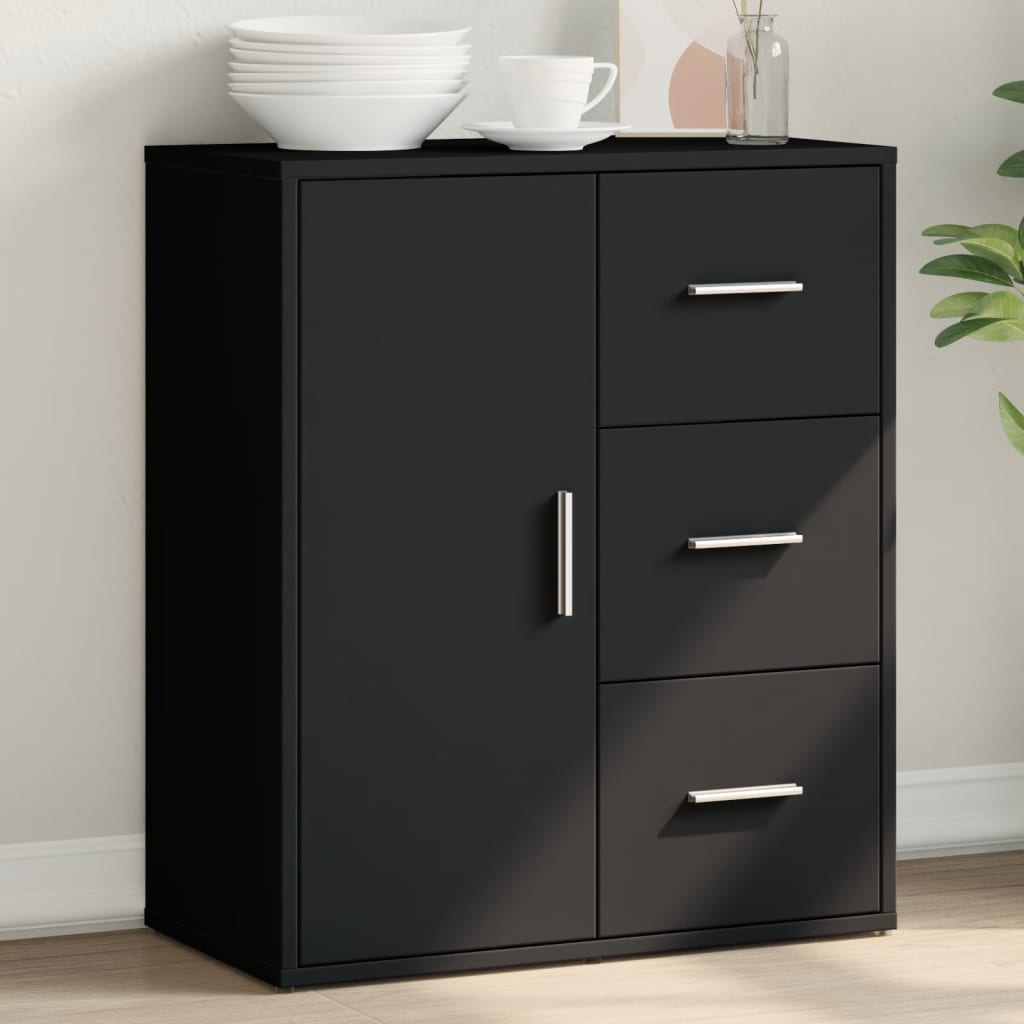 Buffet noir 60x31x70 cm bois d'ingénierie - XIOS
