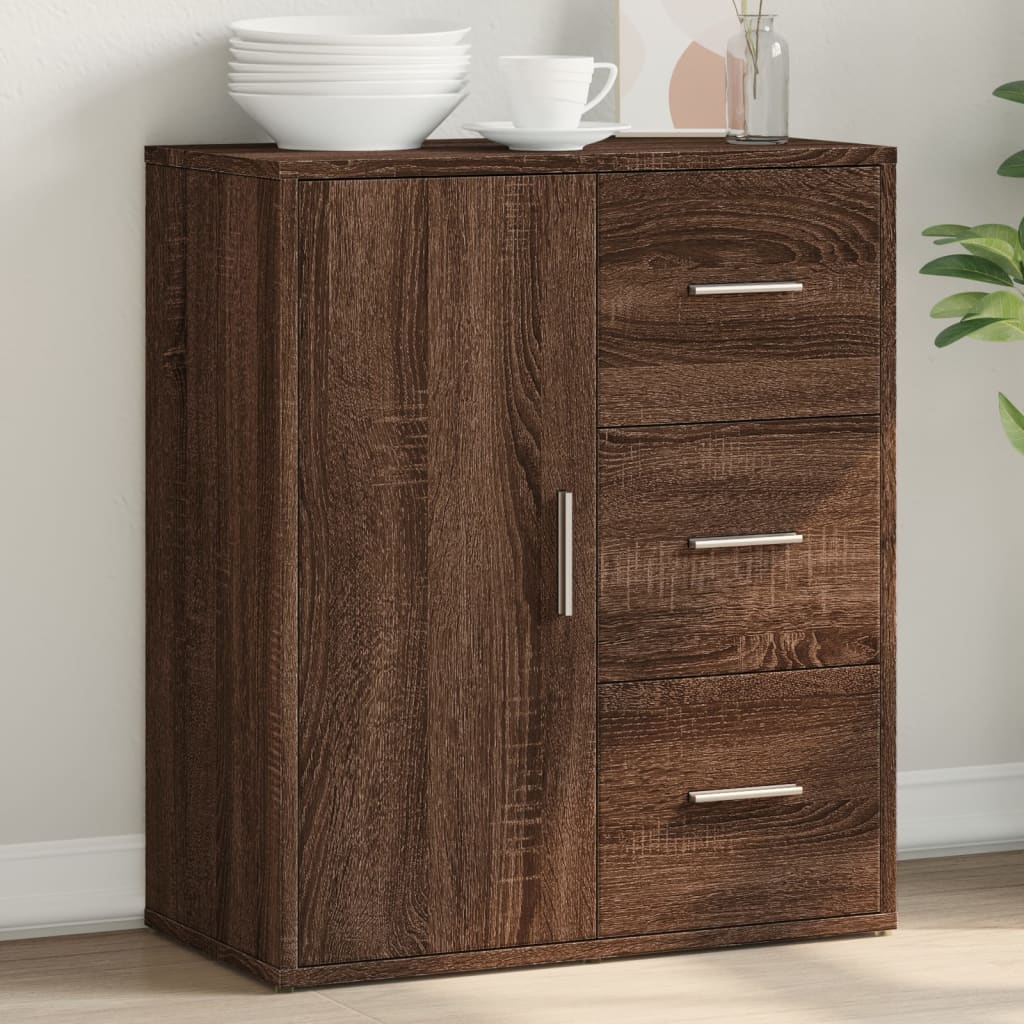 Buffet chêne marron 60x31x70 cm bois d'ingénierie - XIOS