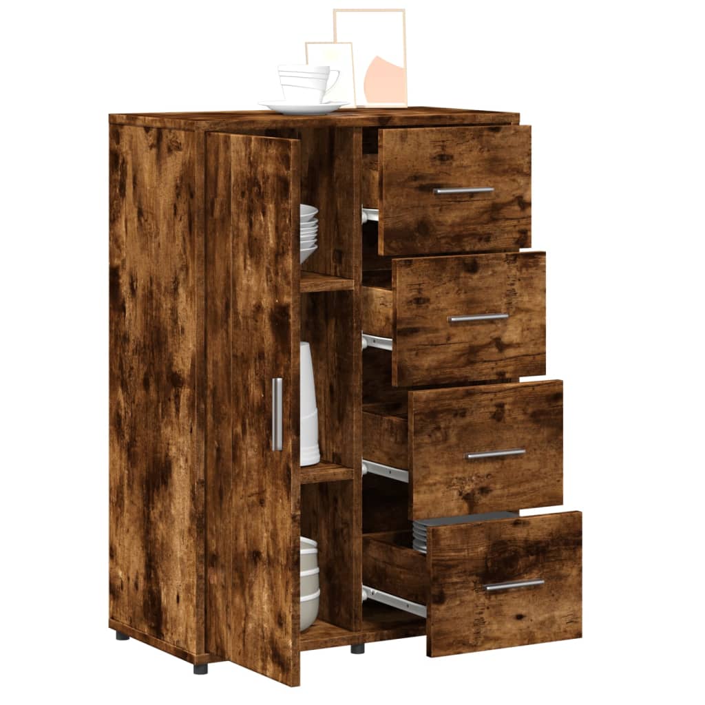 Buffet chêne fumé 60x31x84 cm bois d'ingénierie - XIOS