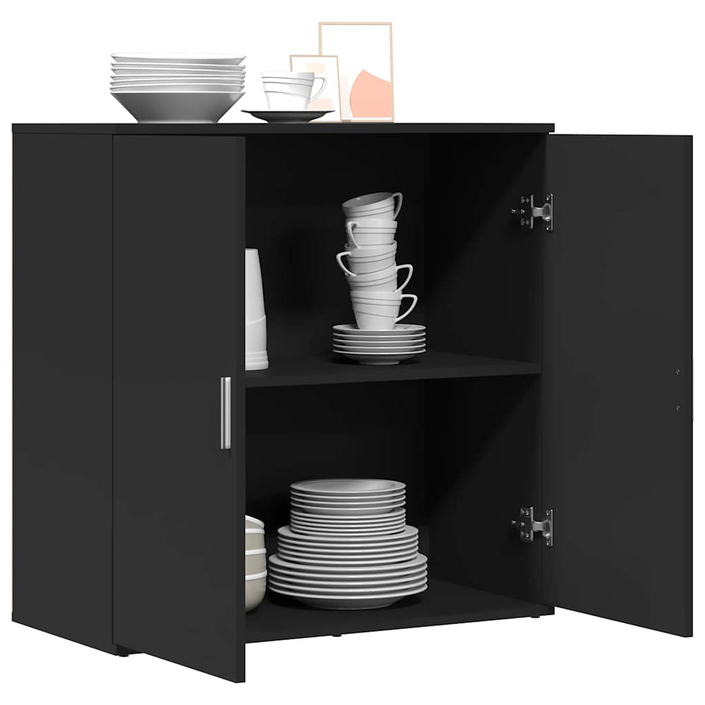Buffet noir 79x38x80 cm bois d'ingénierie - XIOS