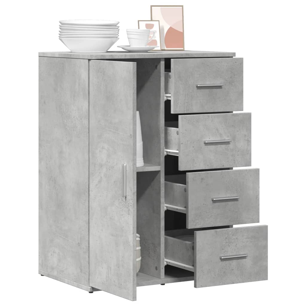 Buffet gris béton 59x39x80 cm bois d'ingénierie - XIOS