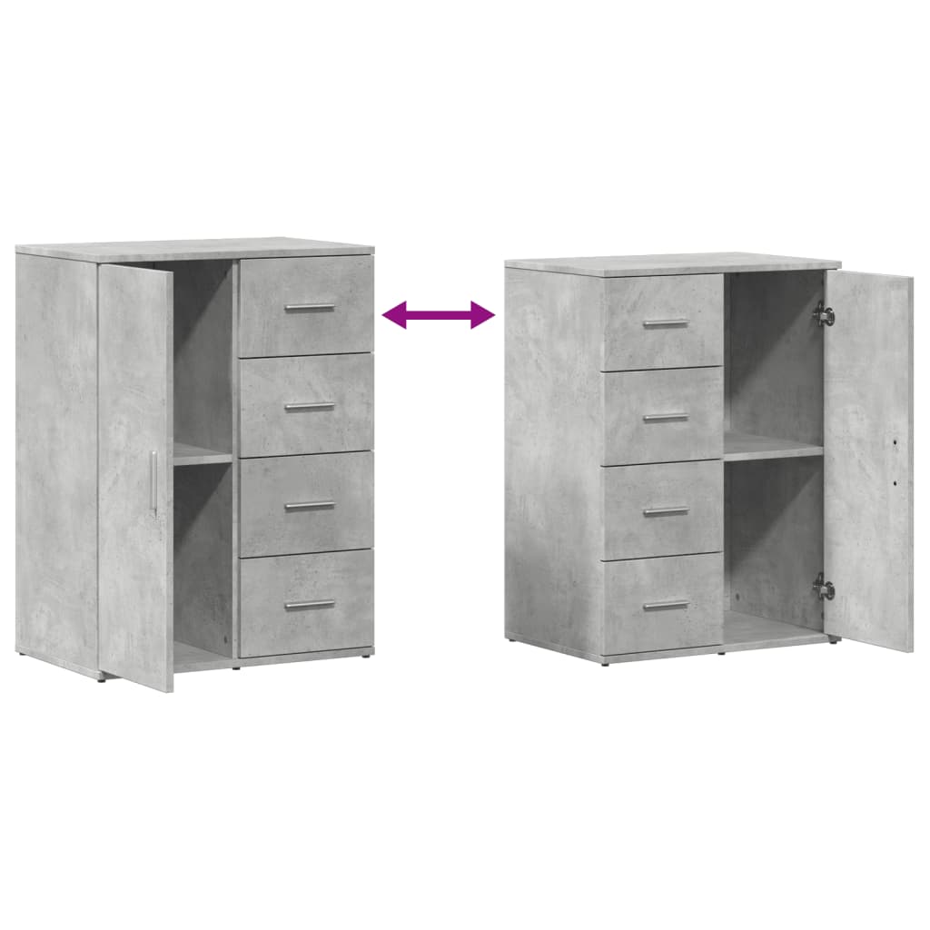 Buffet gris béton 59x39x80 cm bois d'ingénierie - XIOS