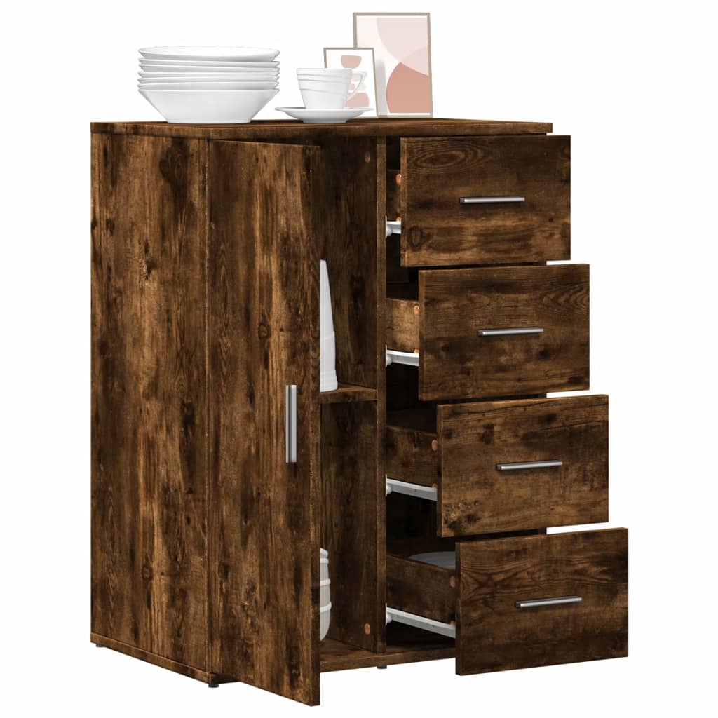 Buffet chêne fumé 59x39x80 cm bois d'ingénierie - XIOS
