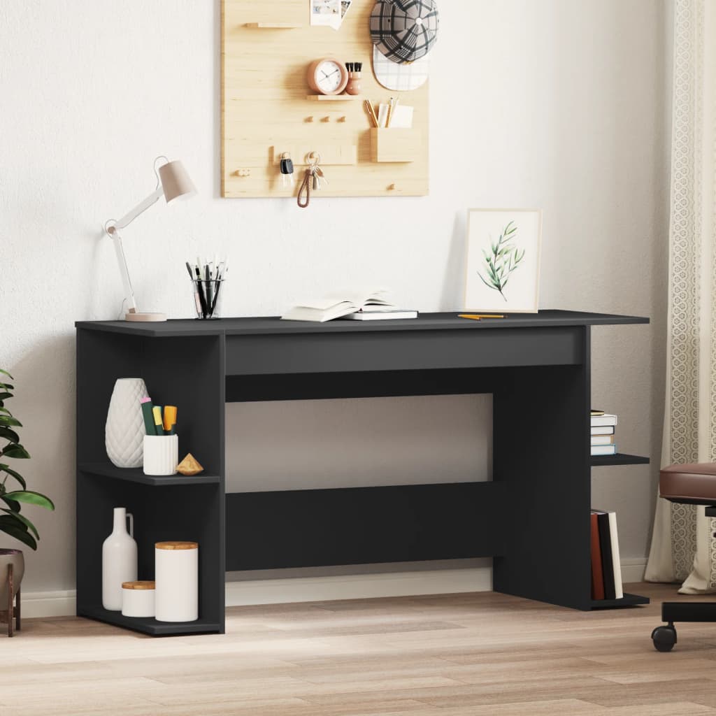 Bureau noir 140x50x75 cm bois d'ingénierie Bureaux vidaXL   