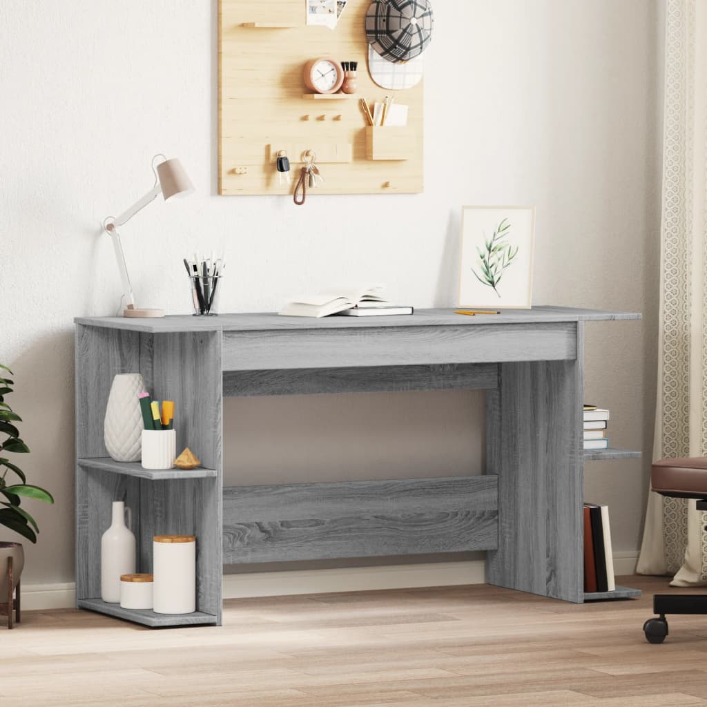 Bureau sonoma gris 140x50x75 cm bois d'ingénierie - XIOS