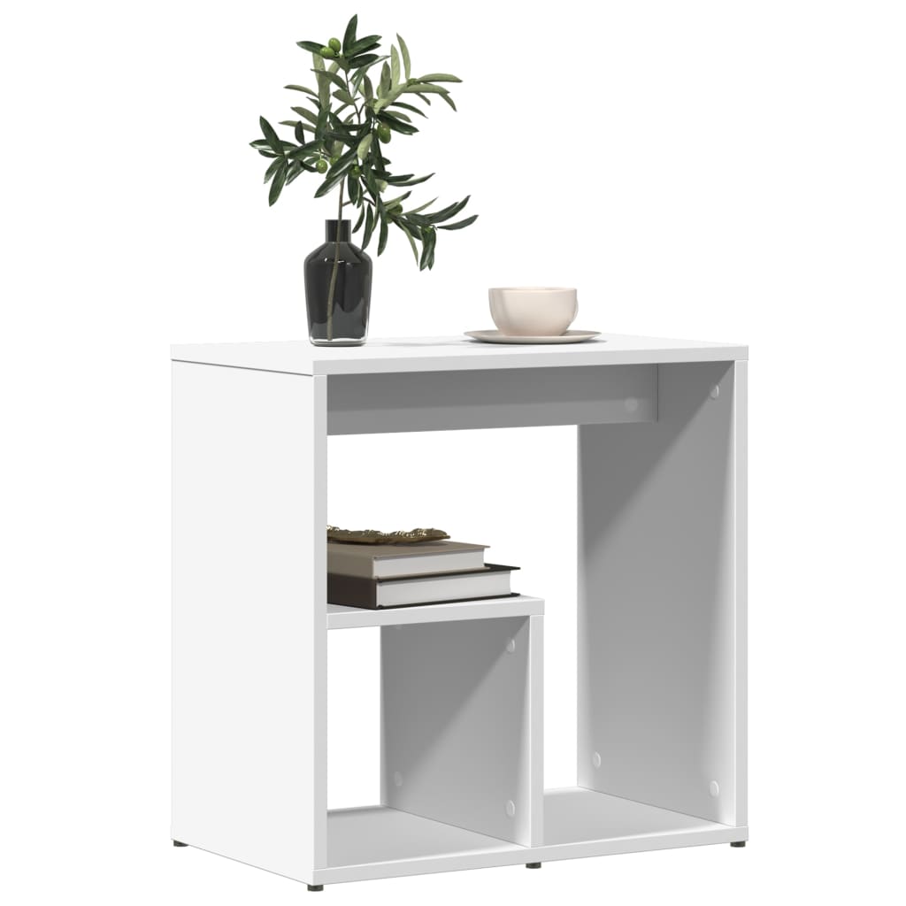 Table d'appoint blanc 50x30x50 cm bois d’ingénierie - XIOS