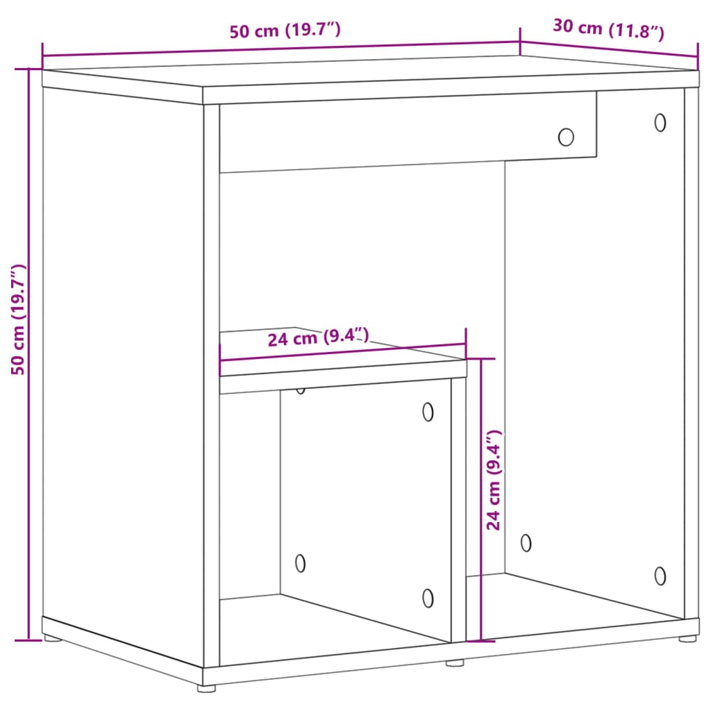 Tables d'appoint 2 pcs chêne sonoma 50x30x50 cm bois ingénierie - XIOS