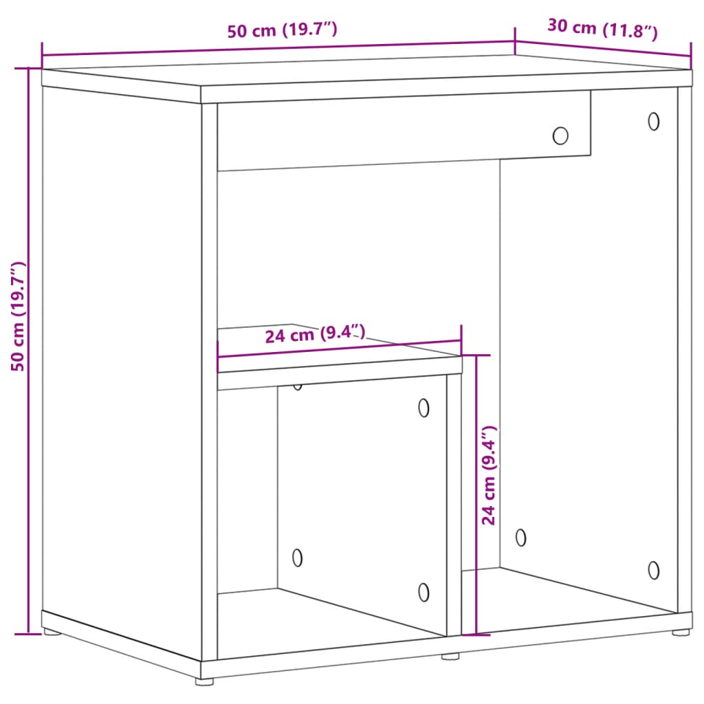 Tables d'appoint 2 pcs sonoma gris 50x30x50cm bois d'ingénierie - XIOS
