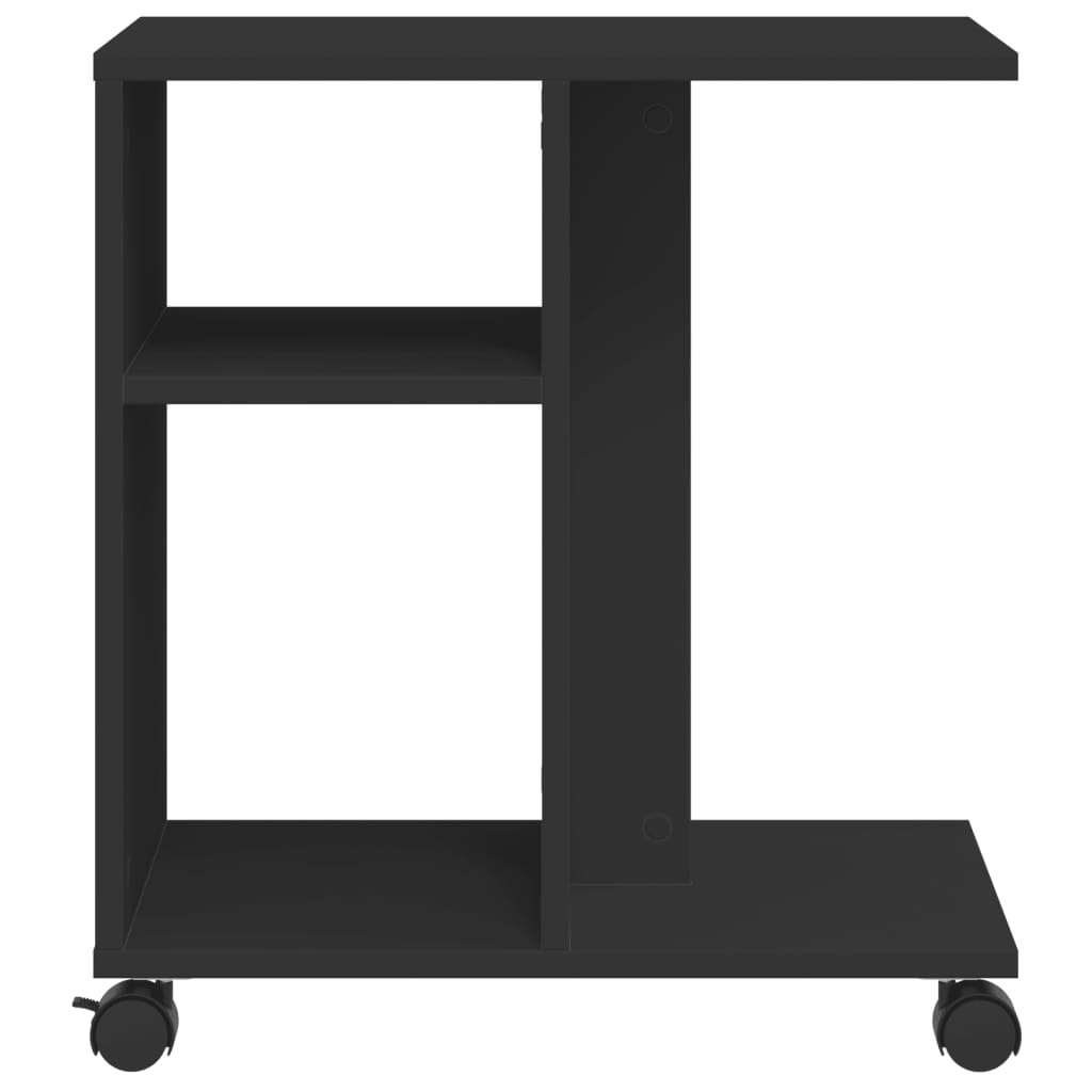 Table d'appoint avec roues noir 50x30x55 cm bois d'ingénierie - XIOS