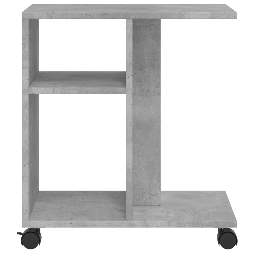 Table d'appoint avec roues gris béton bois d'ingénierie - XIOS
