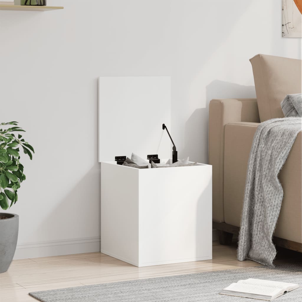 Boîte de rangement blanc 40x42x46 cm bois d'ingénierie Coffres de rangement vidaXL