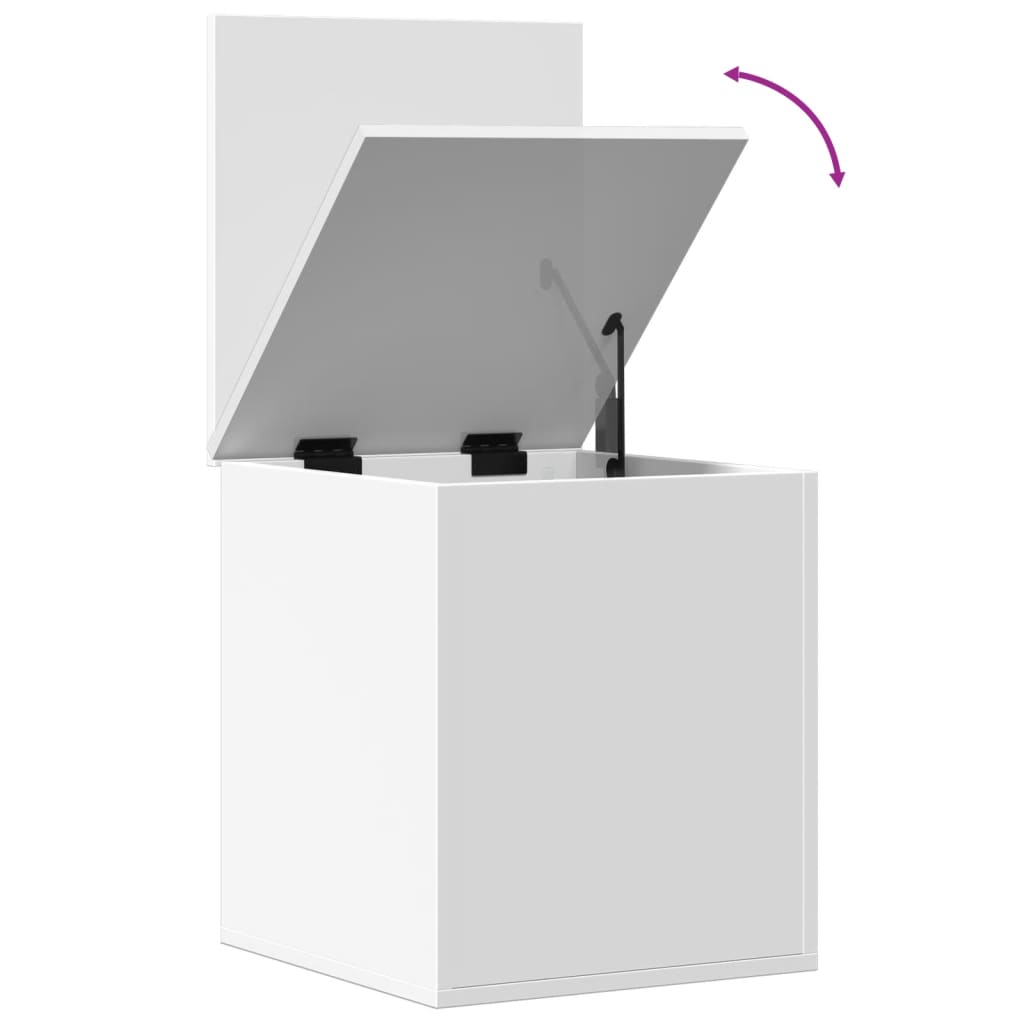 Boîte de rangement blanc 40x42x46 cm bois d'ingénierie Coffres de rangement vidaXL