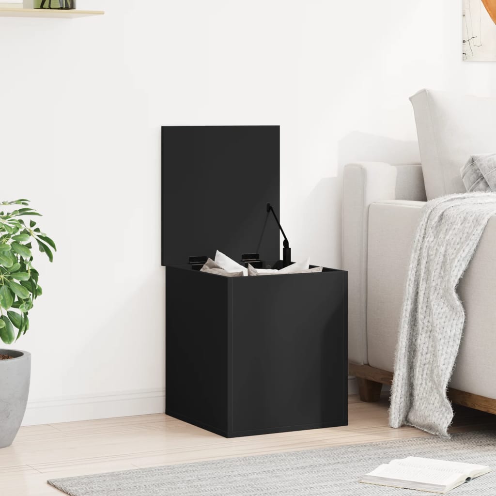 Boîte de rangement noir 40x42x46 cm bois d'ingénierie Coffres de rangement vidaXL