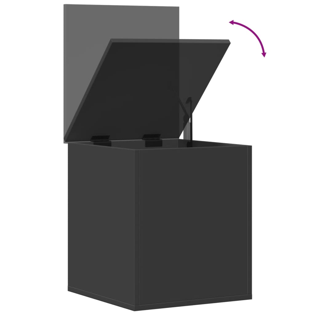 Boîte de rangement noir 40x42x46 cm bois d'ingénierie Coffres de rangement vidaXL