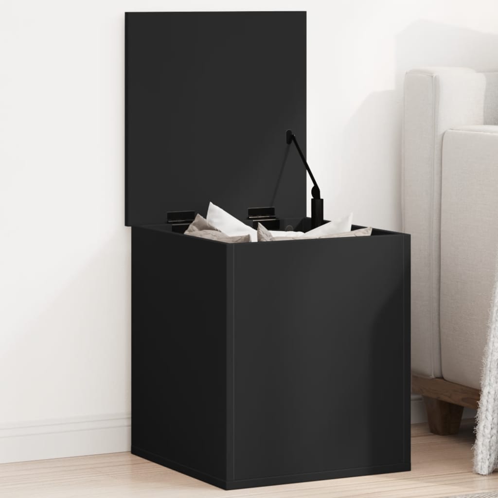 Boîte de rangement noir 40x42x46 cm bois d'ingénierie Coffres de rangement vidaXL