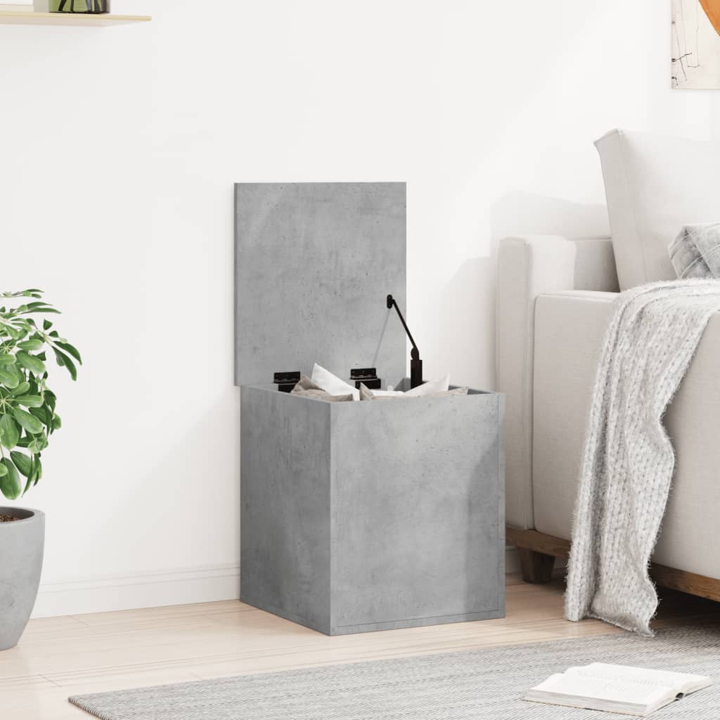 Boîte de rangement gris béton 40x42x46 cm bois d'ingénierie Coffres de rangement vidaXL