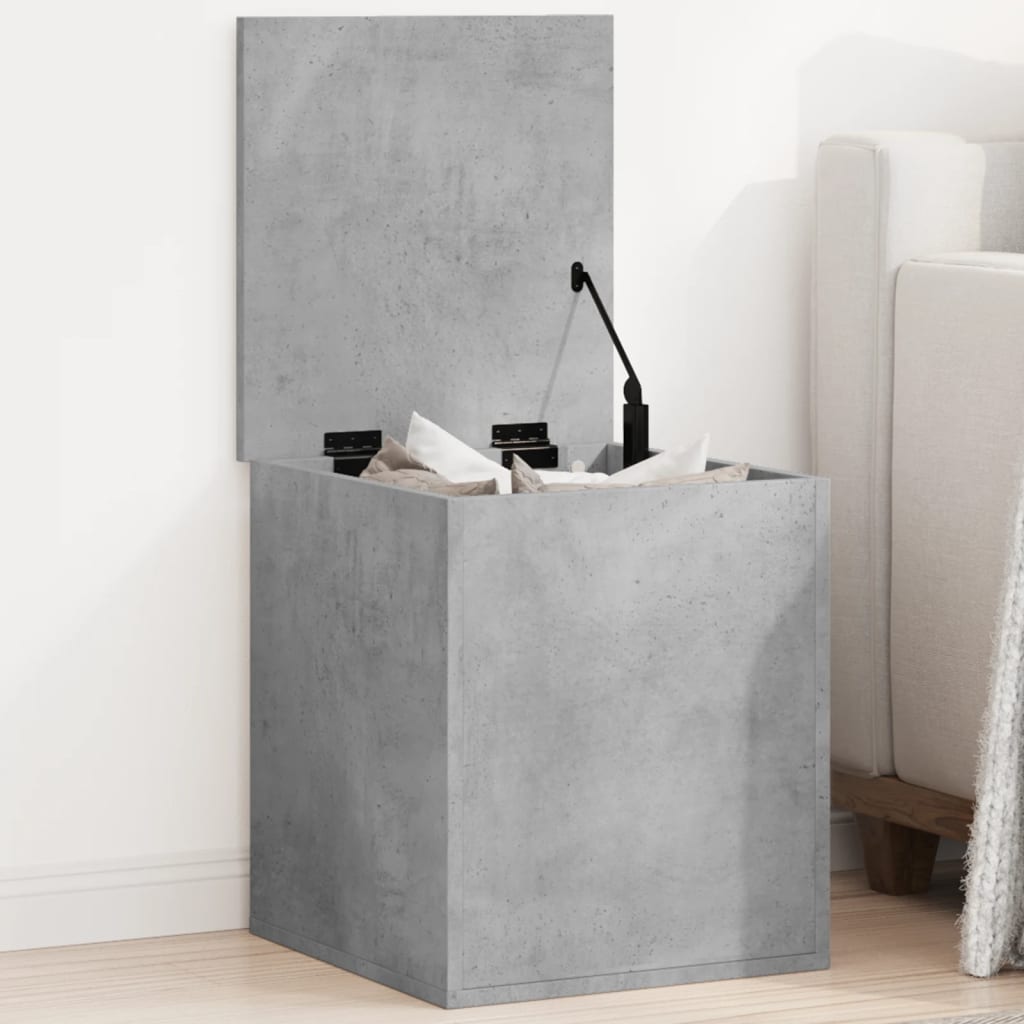 Boîte de rangement gris béton 40x42x46 cm bois d'ingénierie Coffres de rangement vidaXL