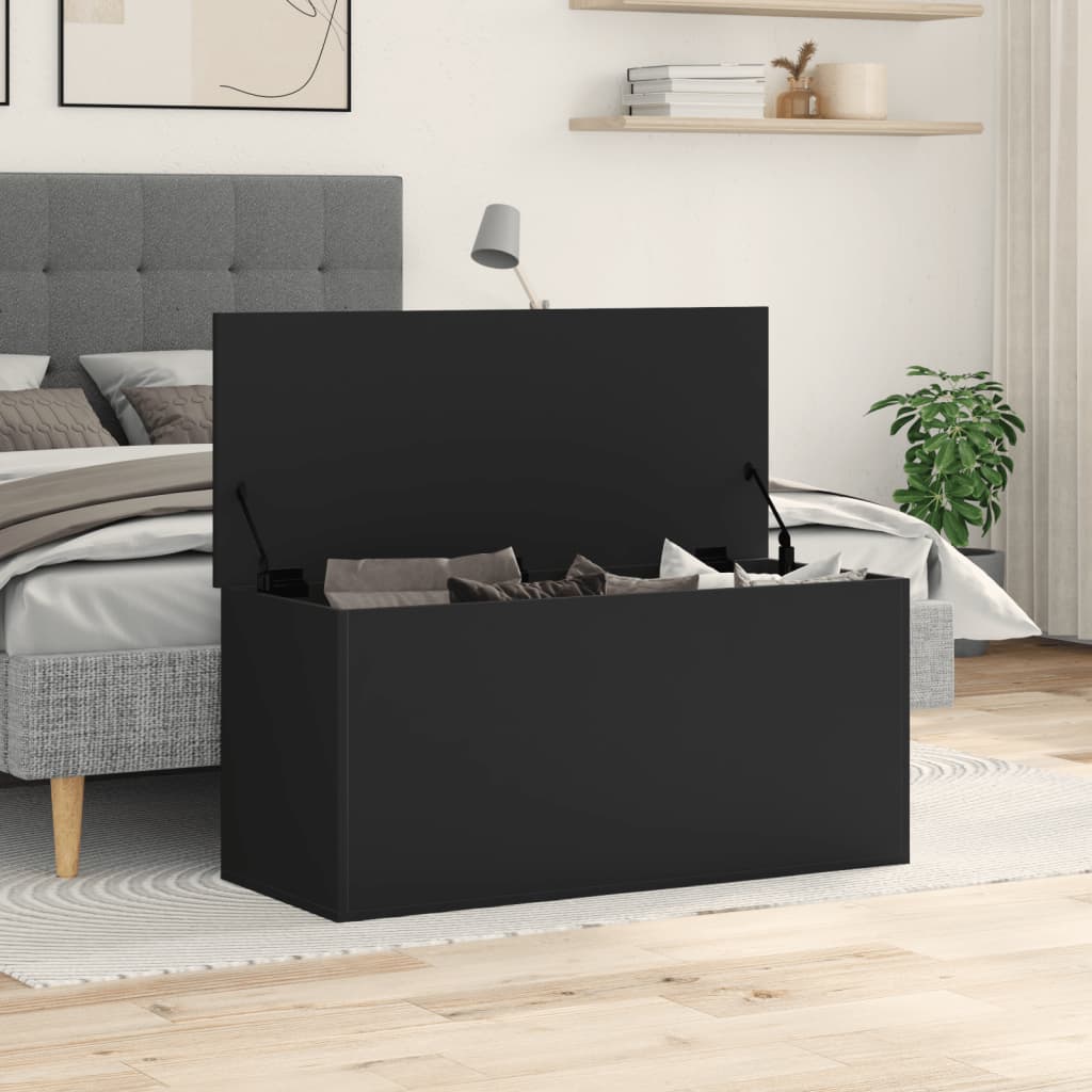 Boîte de rangement noir 100x42x46 cm bois d'ingénierie - XIOS