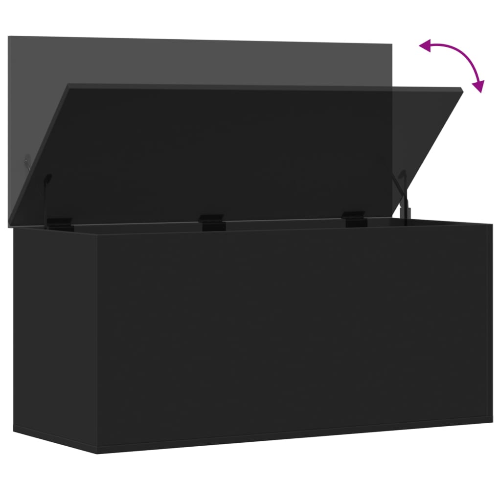 Boîte de rangement noir 100x42x46 cm bois d'ingénierie - XIOS