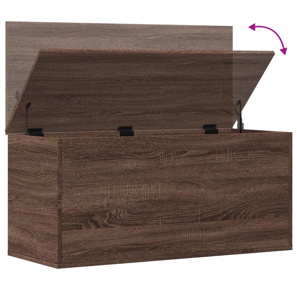 Boîte de rangement chêne marron 100x42x46 cm bois d'ingénierie - XIOS