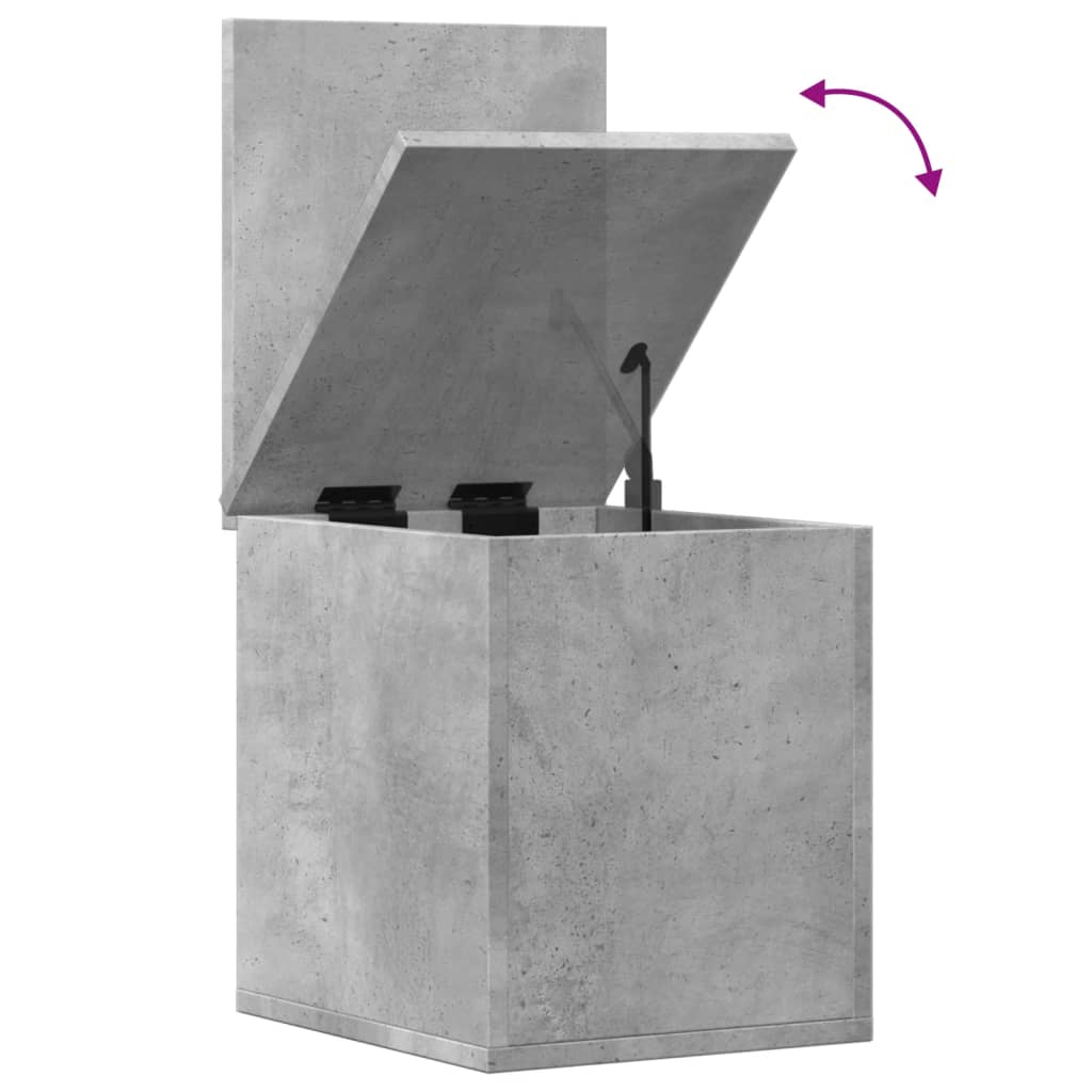 Boîte de rangement gris béton 30x35x35 cm bois d'ingénierie - XIOS