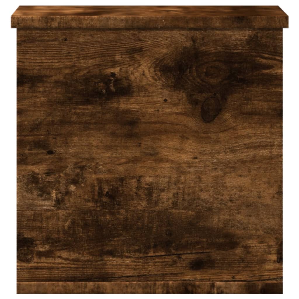 Boîte de rangement chêne fumé 30x35x35 cm bois d'ingénierie - XIOS