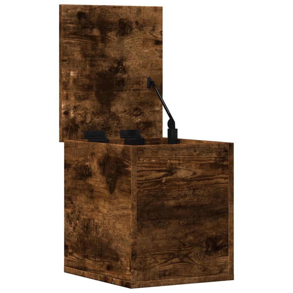 Boîte de rangement chêne fumé 30x35x35 cm bois d'ingénierie - XIOS