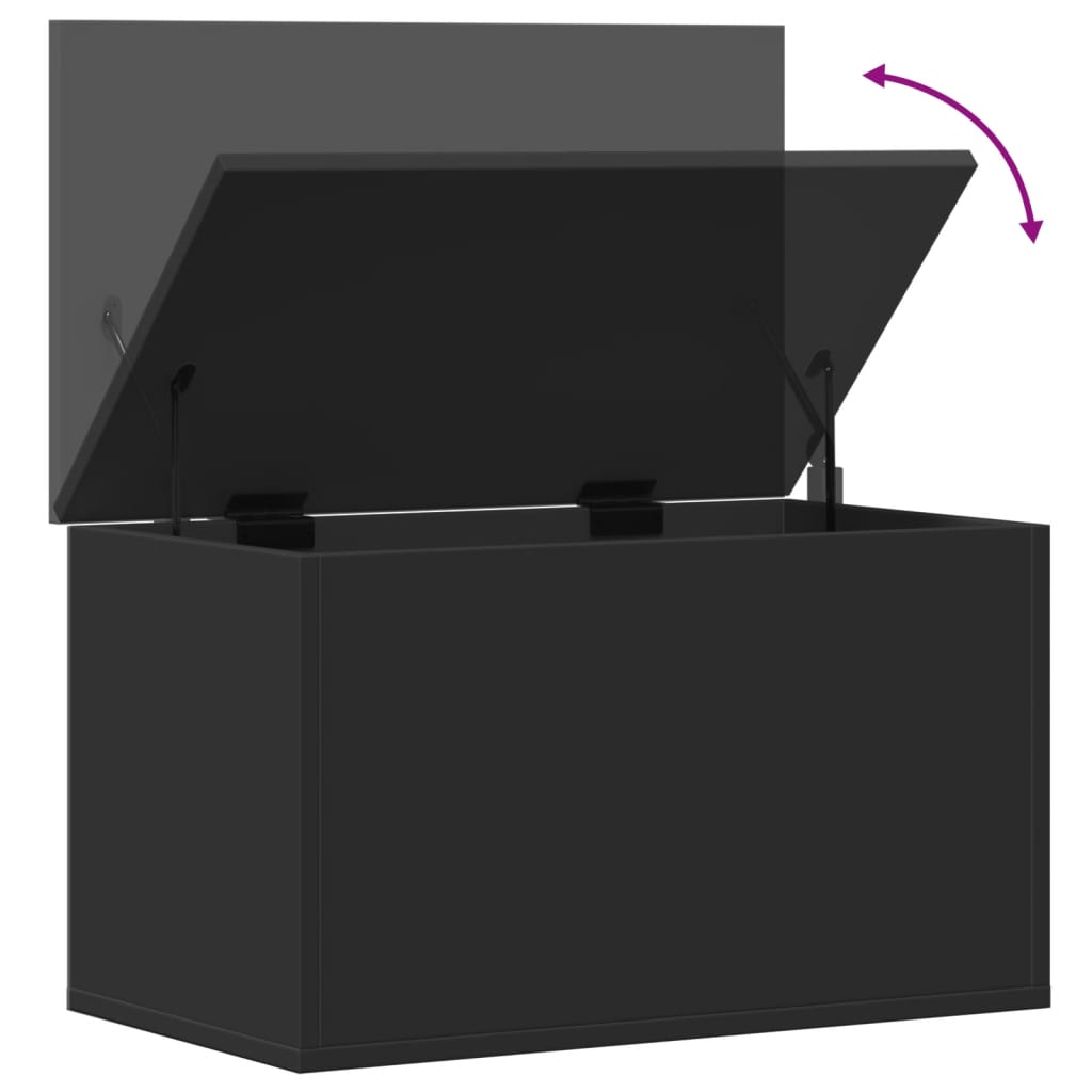 Boîte de rangement noir 60x35x35 cm bois d'ingénierie Coffres de rangement vidaXL