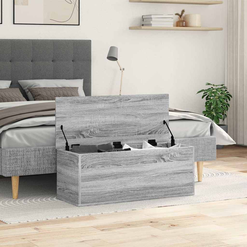 Boîte de rangement sonoma gris 90x35x35 cm bois d'ingénierie - XIOS