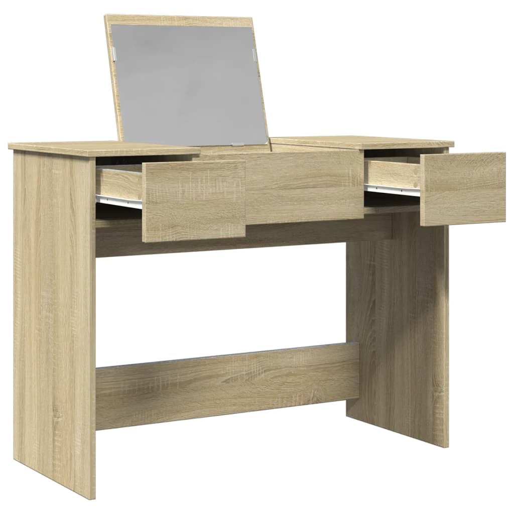 Coiffeuse avec miroir chêne sonoma 100x45x76 cm - XIOS