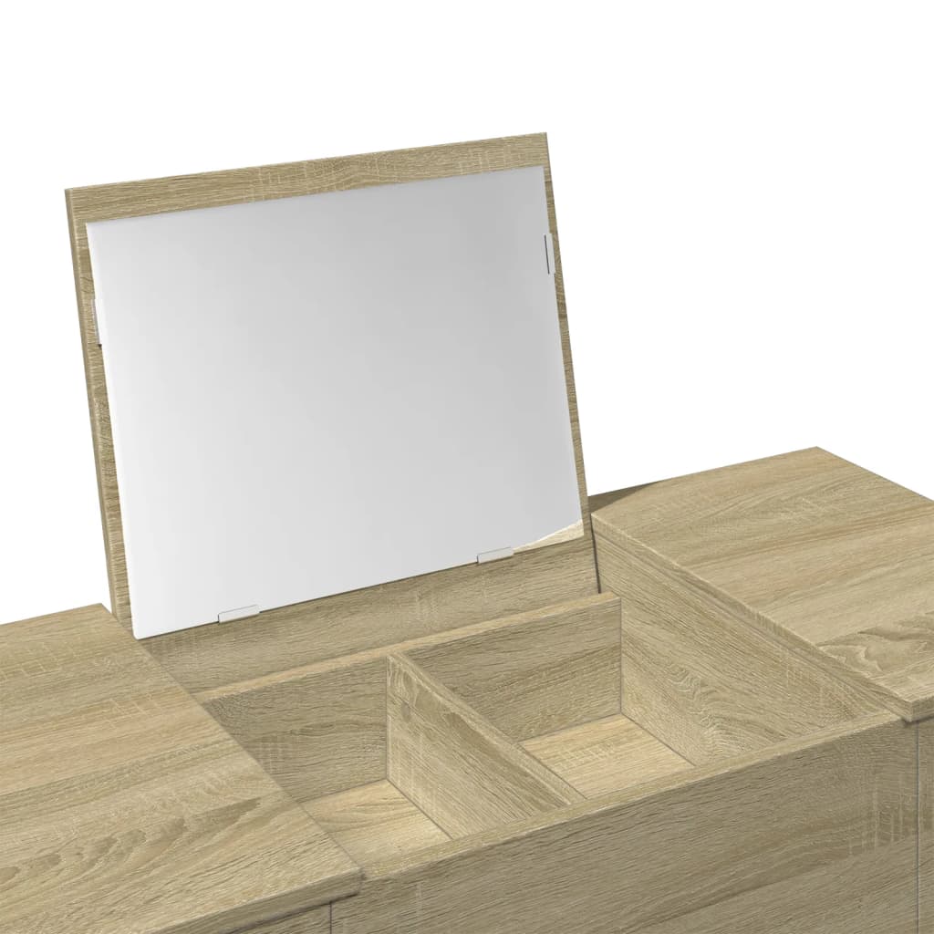Coiffeuse avec miroir chêne sonoma 100x45x76 cm - XIOS