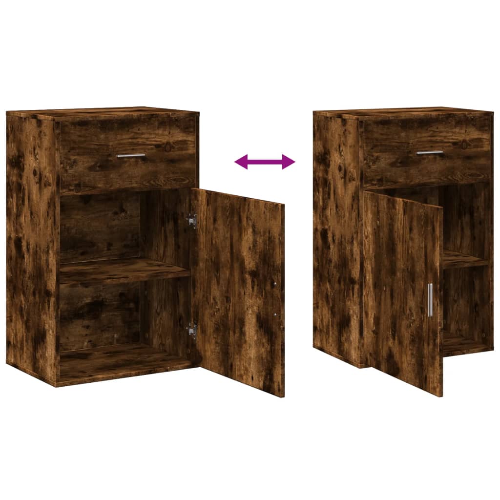 Armoire de rangement chêne fumé 56,5x39x90 cm bois d'ingénierie