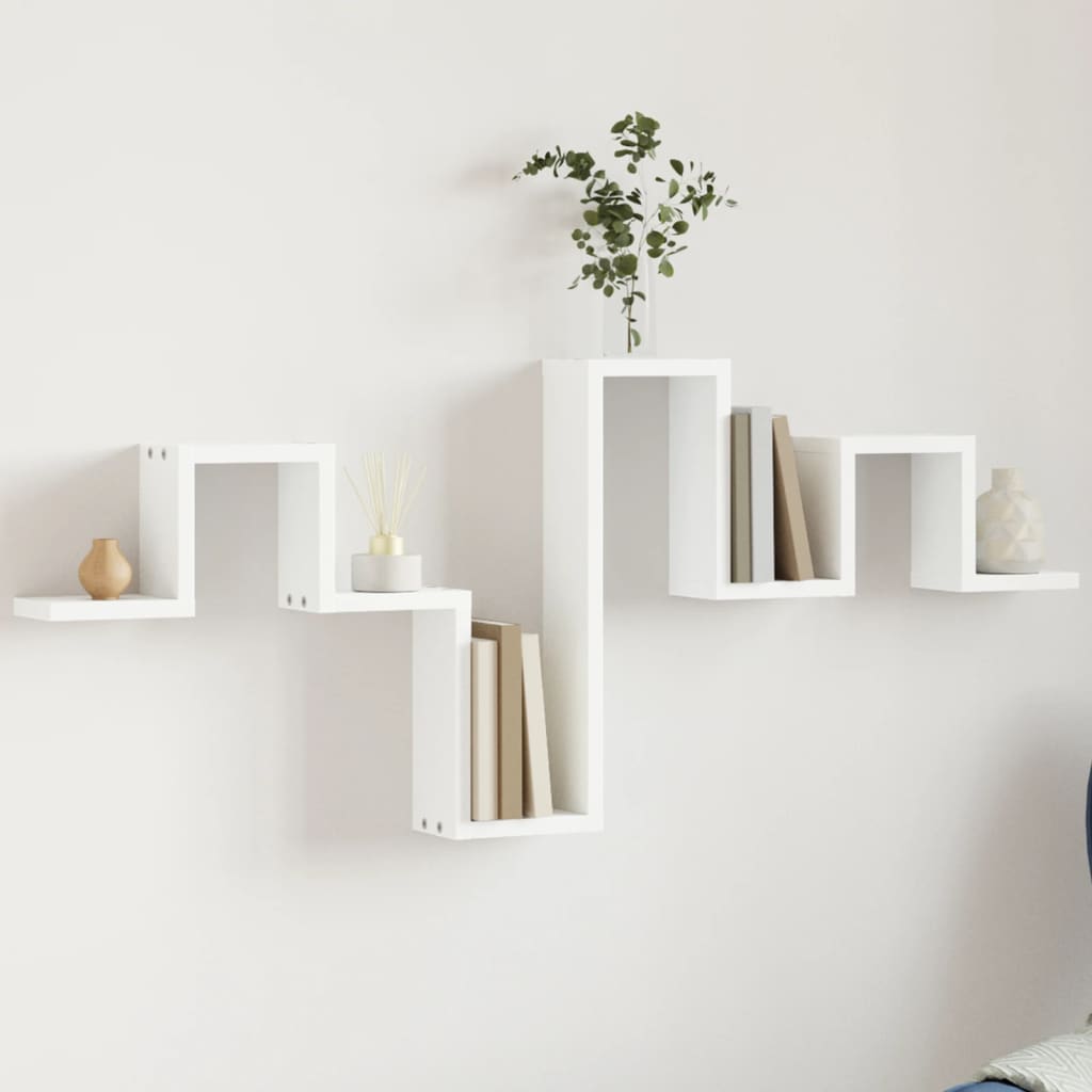 Étagère murale blanc 104,5x10x43 cm bois d'ingénierie Étagères murales & corniches vidaXL