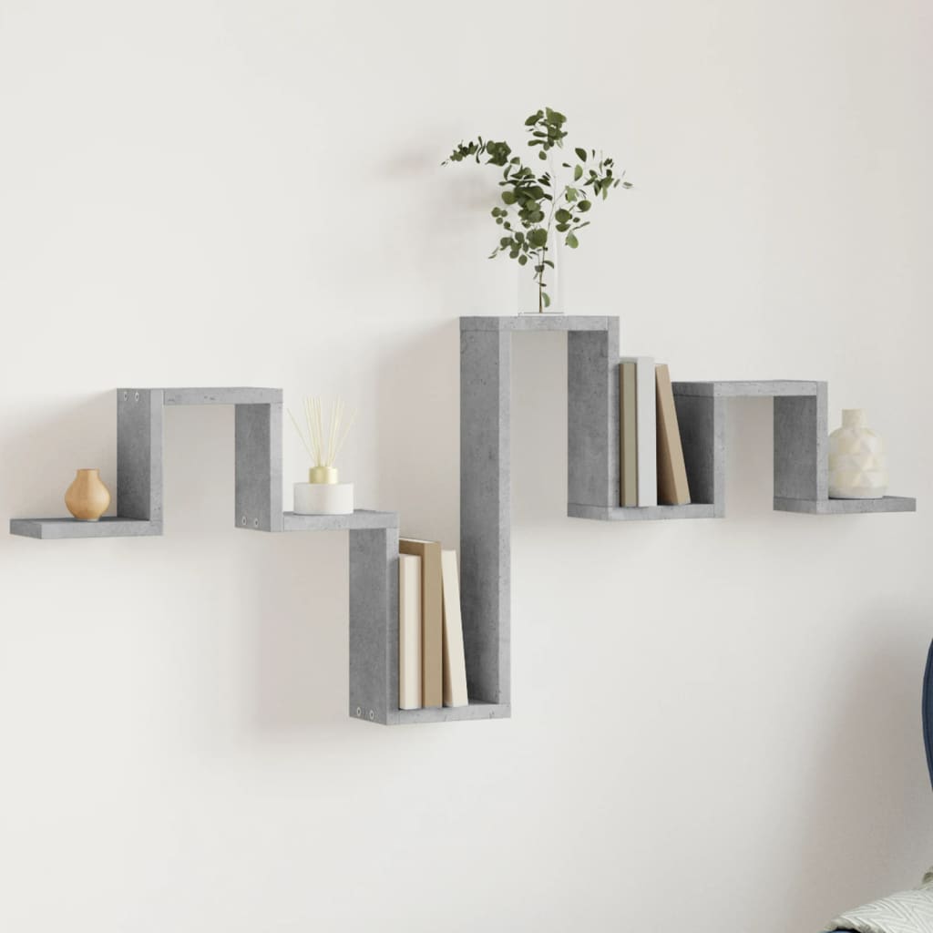 Étagère murale gris béton 104,5x10x43 cm bois d'ingénierie Étagères murales & corniches vidaXL