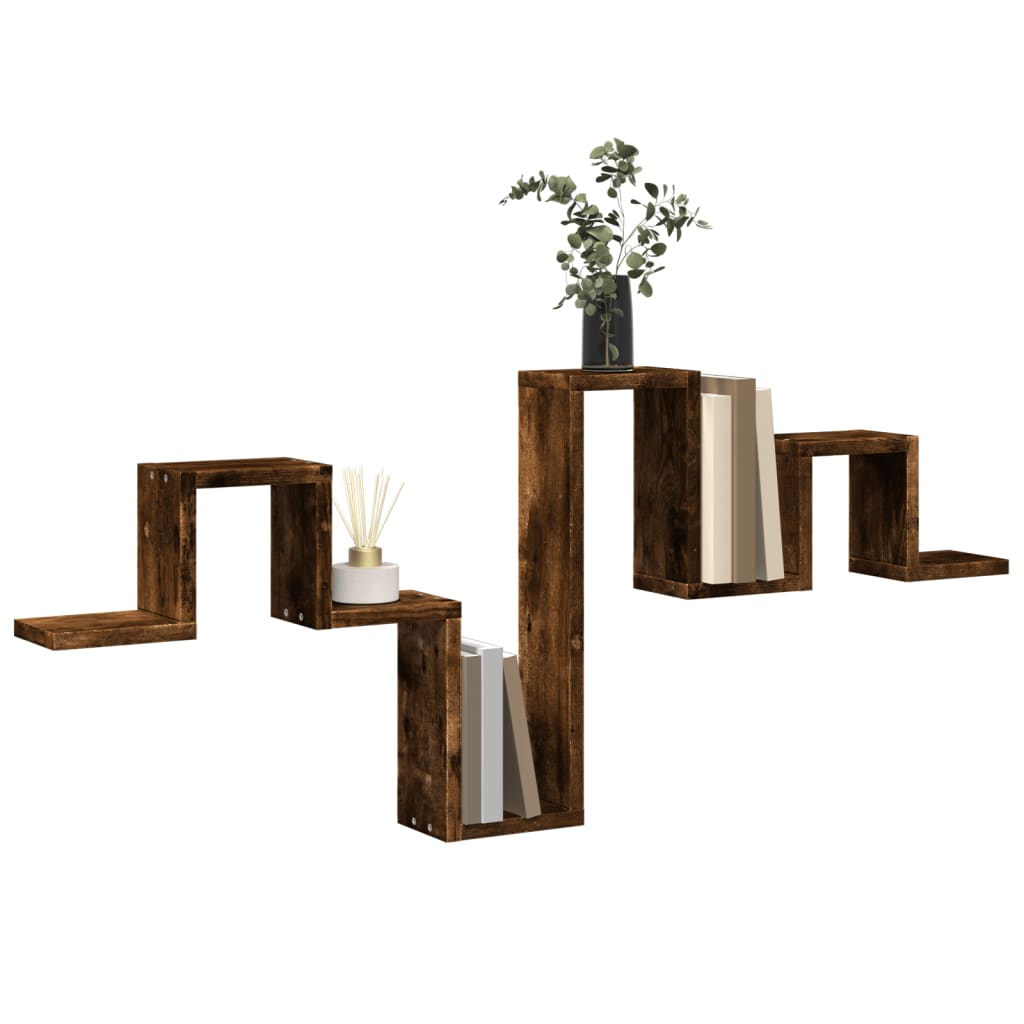 Étagère murale chêne fumé 104,5x10x43 cm bois d'ingénierie - XIOS