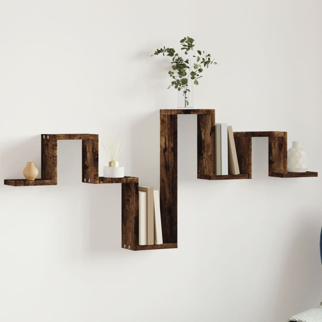 Étagère murale chêne fumé 104,5x10x43 cm bois d'ingénierie Étagères murales & corniches vidaXL