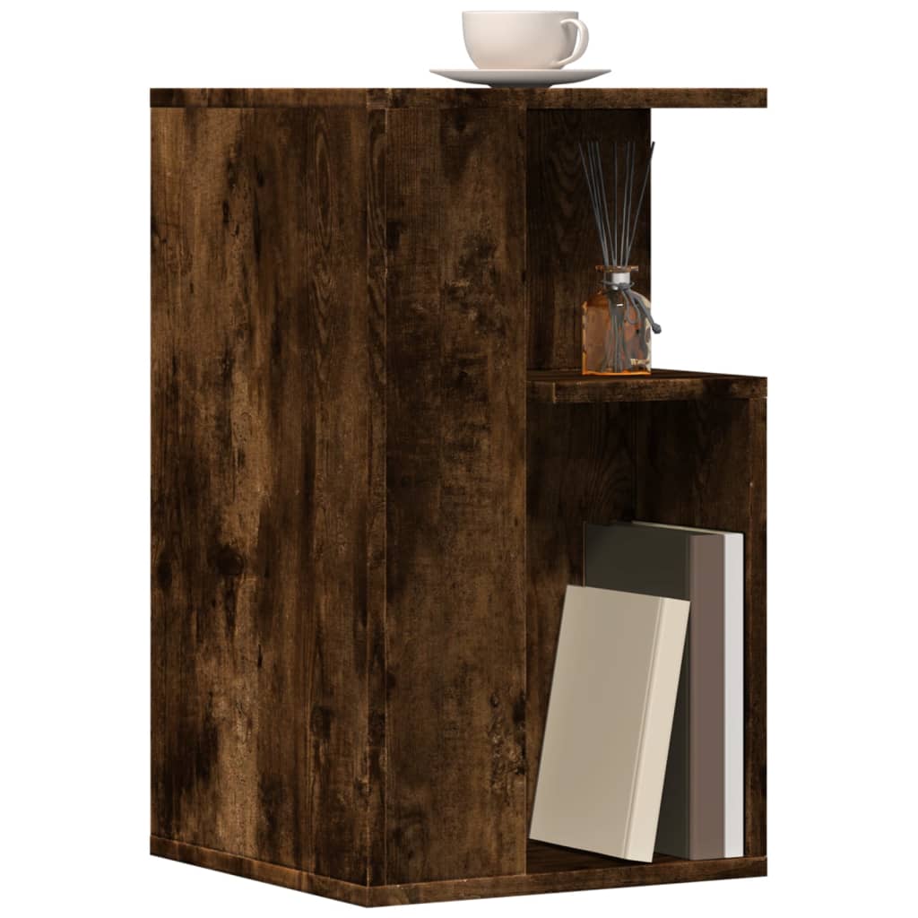 Table d'appoint chêne fumé 35x35x60 cm bois d'ingénierie - XIOS
