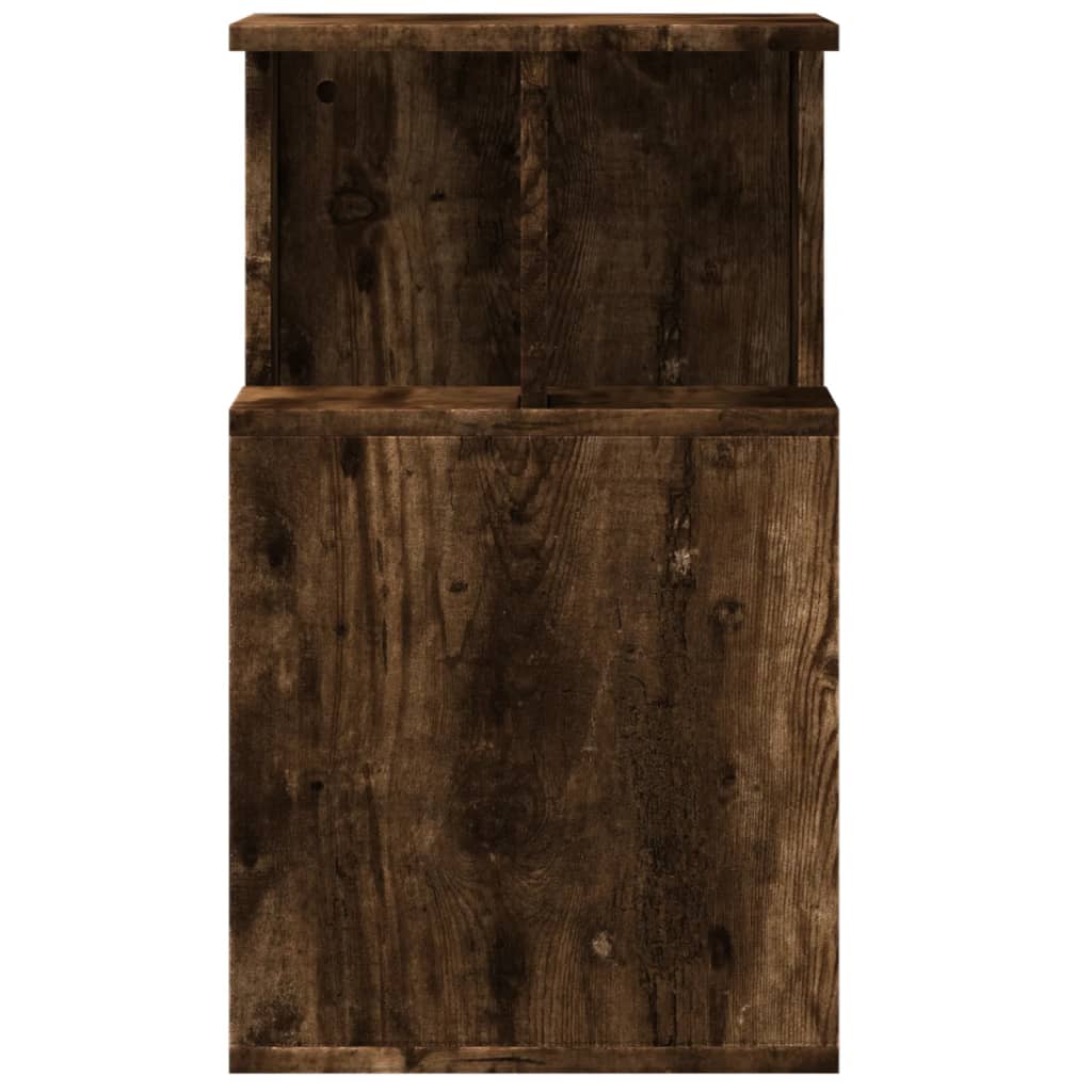 Table d'appoint chêne fumé 35x35x60 cm bois d'ingénierie - XIOS