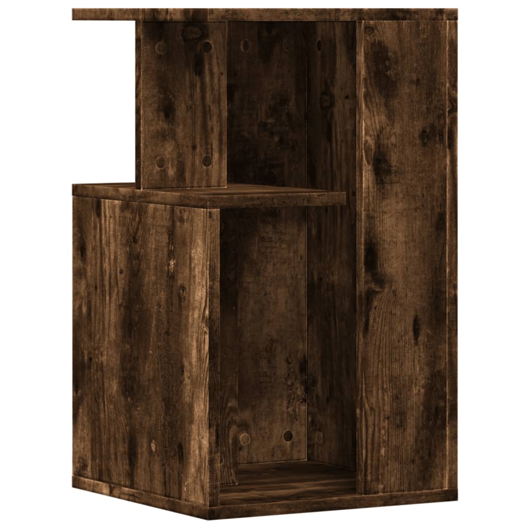 Table d'appoint chêne fumé 35x35x60 cm bois d'ingénierie - XIOS