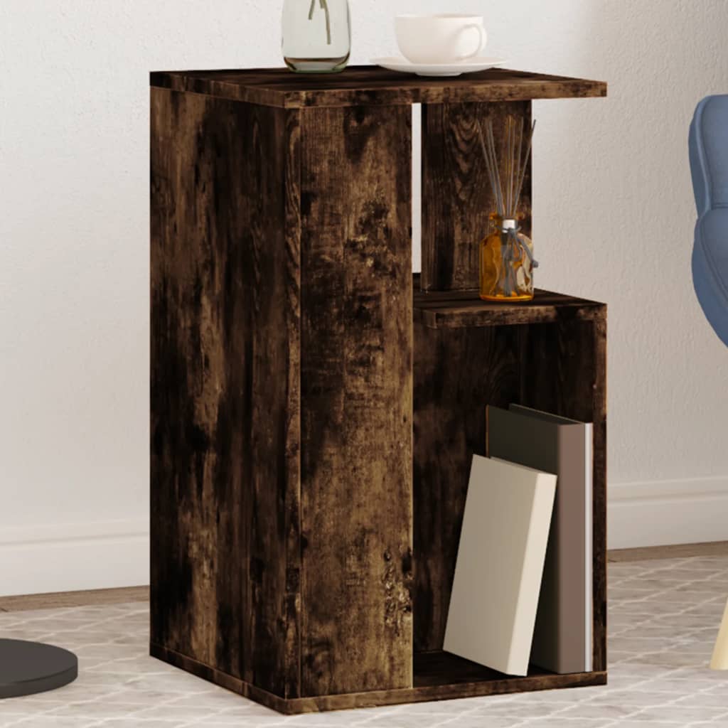 Table d'appoint chêne fumé 35x35x60 cm bois d'ingénierie - XIOS