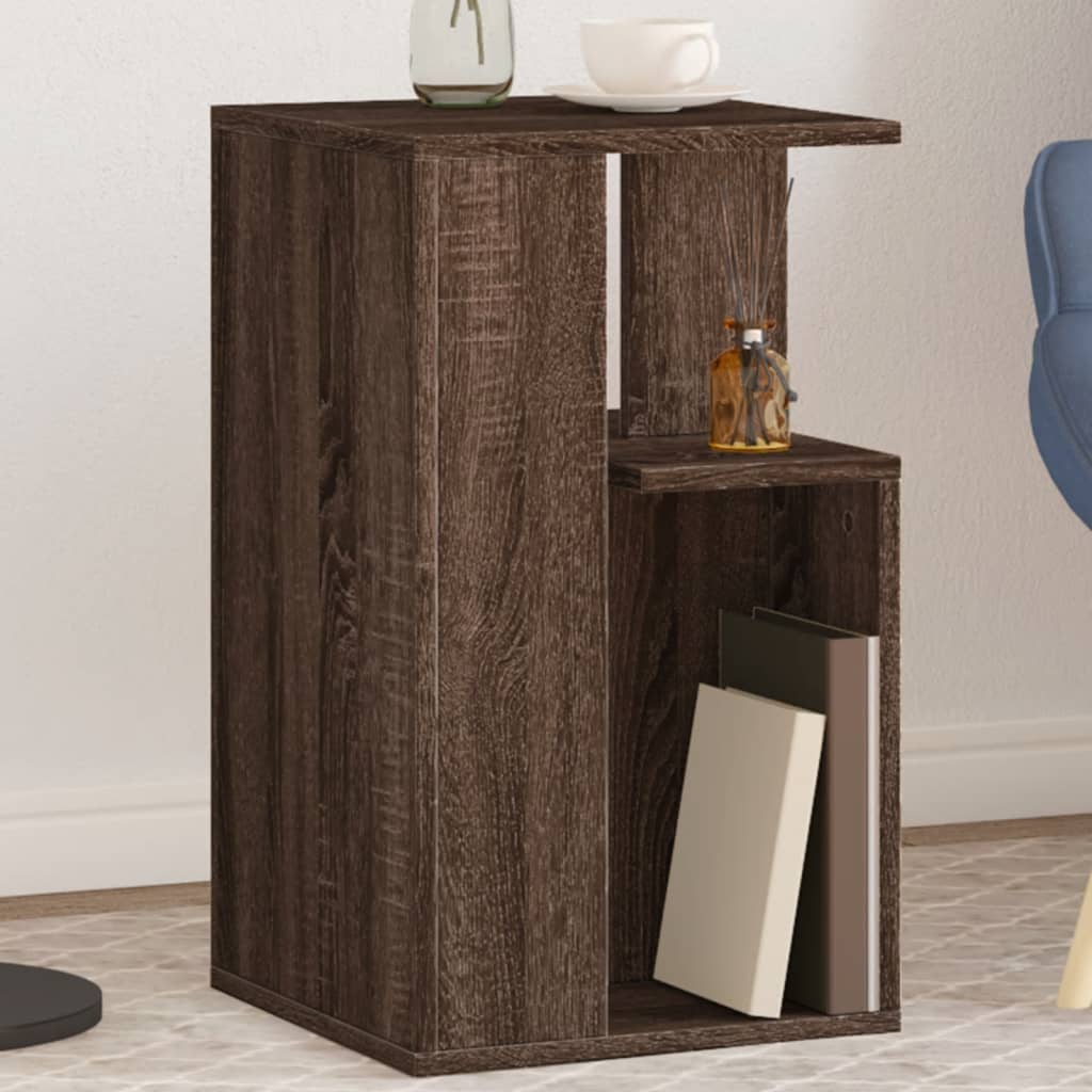 Table d'appoint chêne marron 35x35x60 cm bois d'ingénierie - XIOS