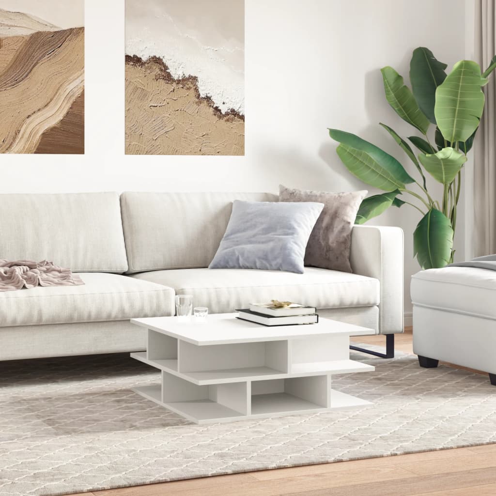 Table basse blanc 70x70x29 cm bois d'ingénierie - XIOS