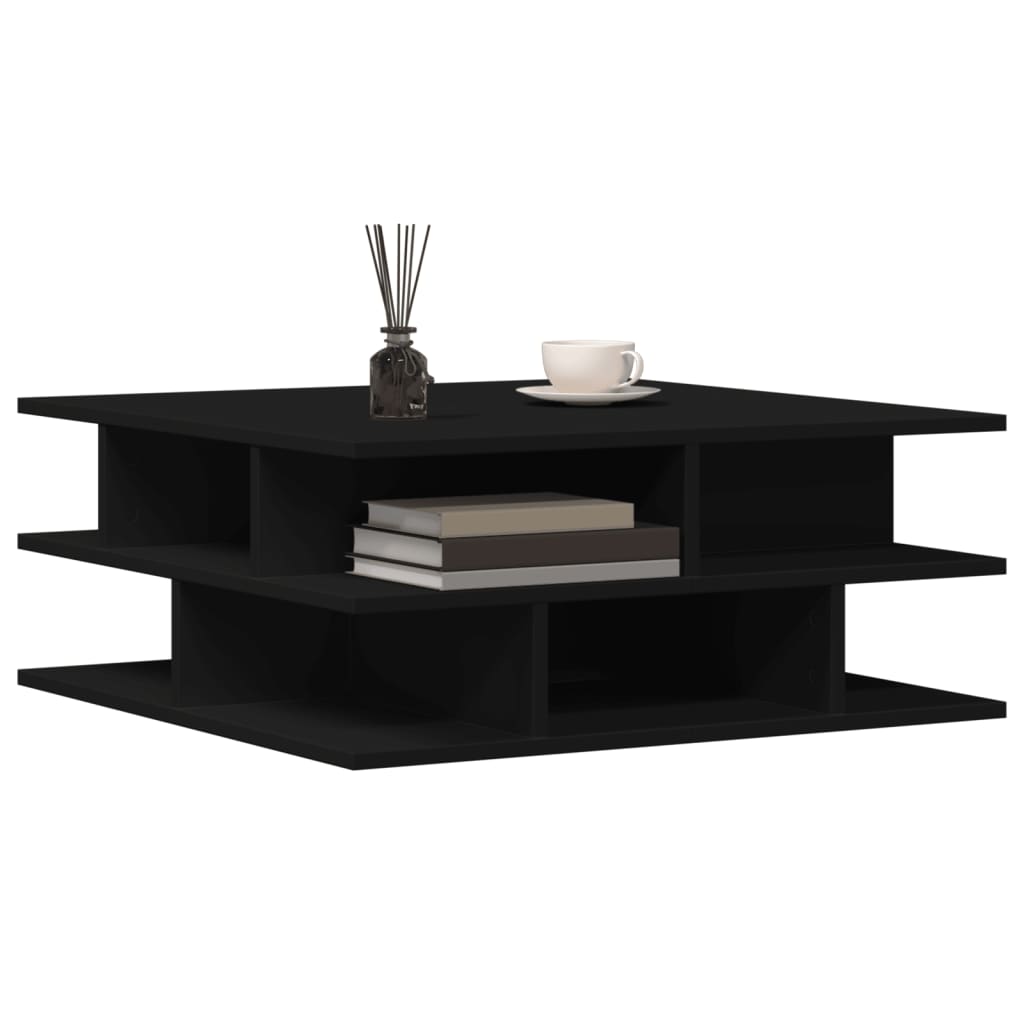 Table basse noir 70x70x29 cm bois d'ingénierie - XIOS