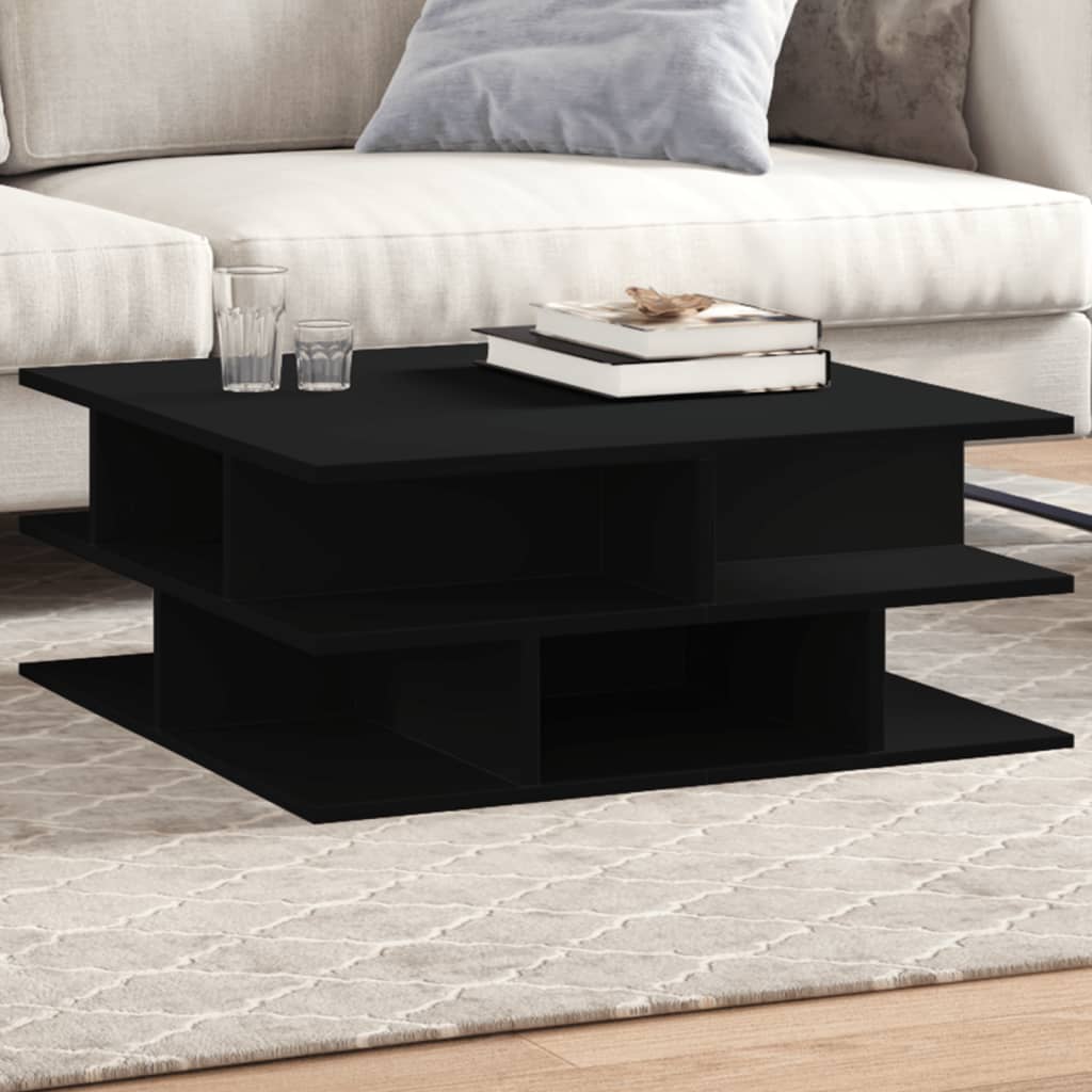Table basse noir 70x70x29 cm bois d'ingénierie - XIOS