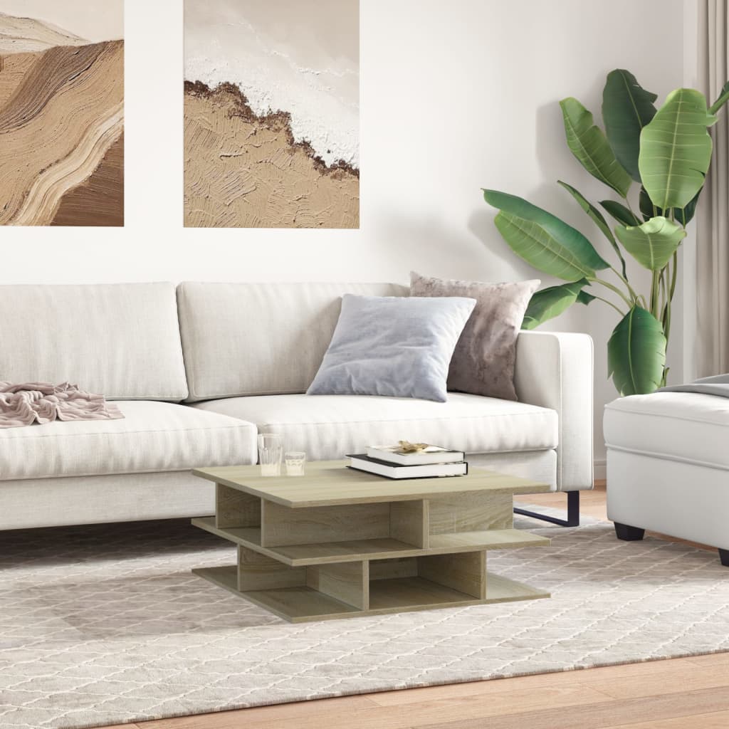 Table basse chêne sonoma 70x70x29 cm bois d'ingénierie - XIOS