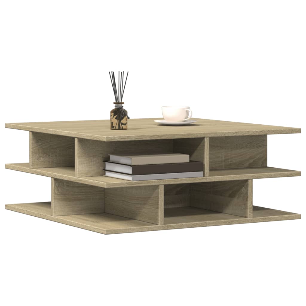 Table basse chêne sonoma 70x70x29 cm bois d'ingénierie - XIOS