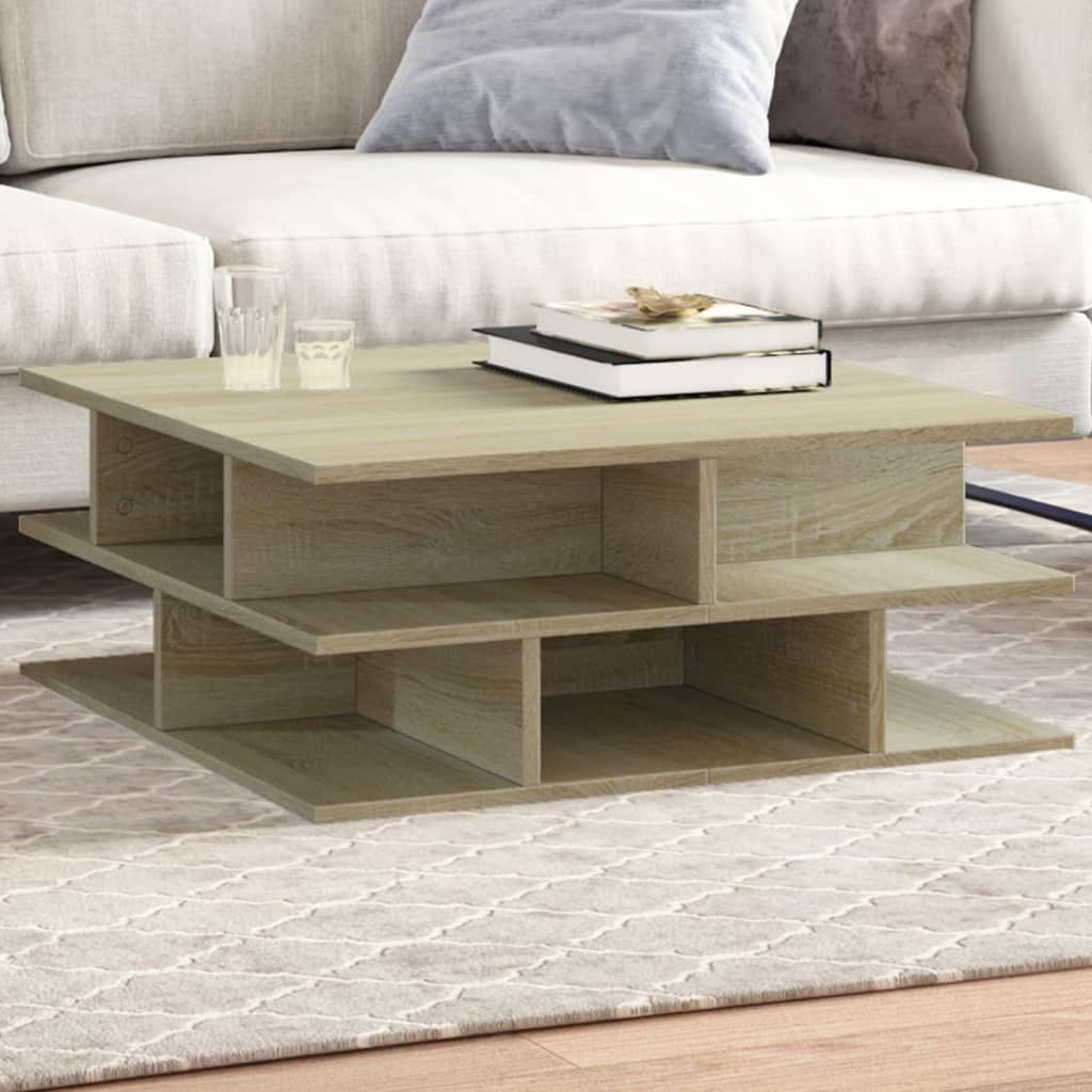 Table basse chêne sonoma 70x70x29 cm bois d'ingénierie - XIOS