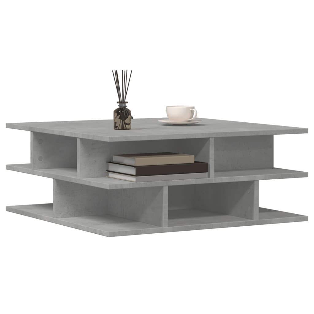 Table basse gris béton 70x70x29 cm bois d'ingénierie - XIOS