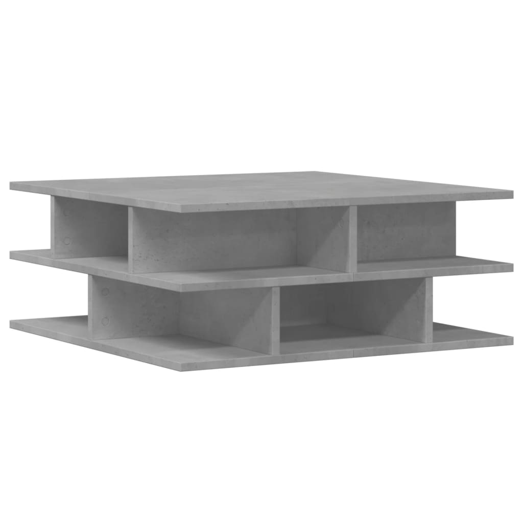 Table basse gris béton 70x70x29 cm bois d'ingénierie - XIOS