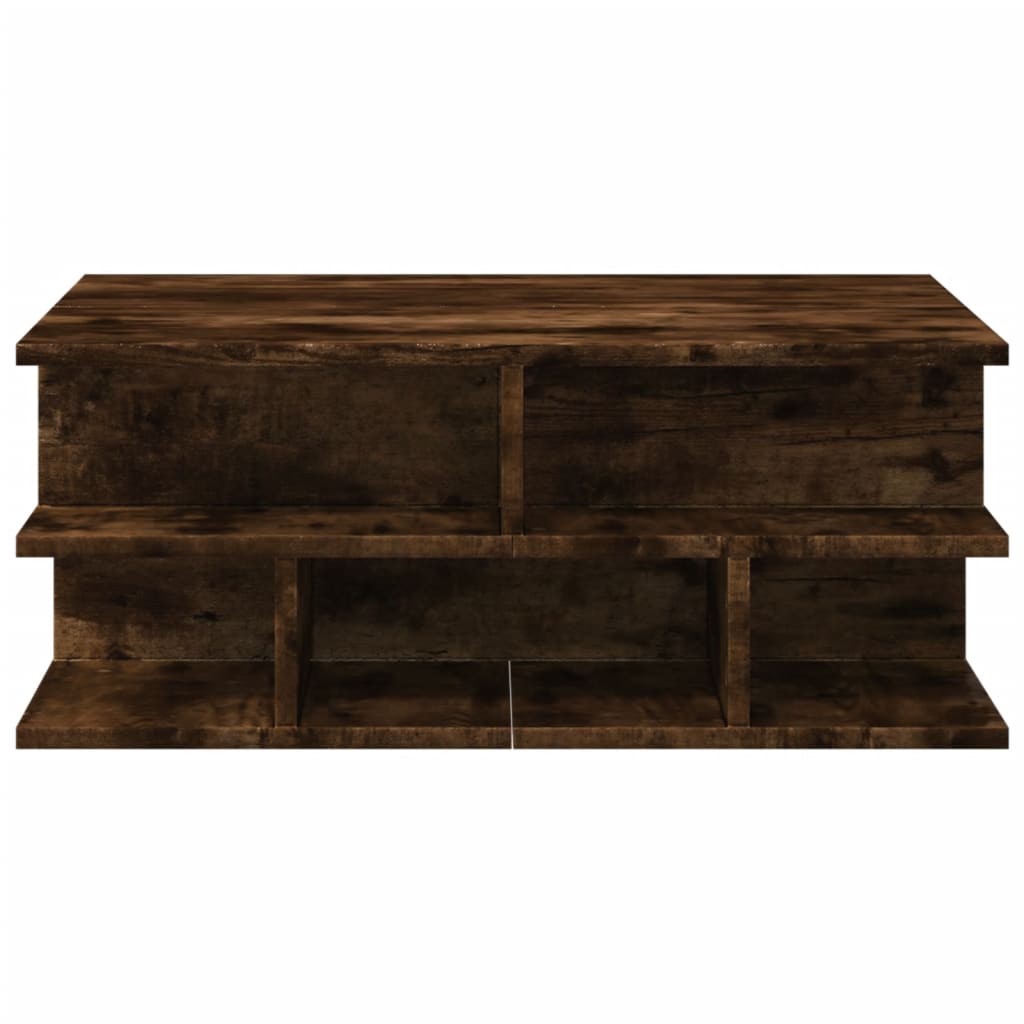 Table basse chêne fumé 70x70x29 cm bois d'ingénierie - XIOS